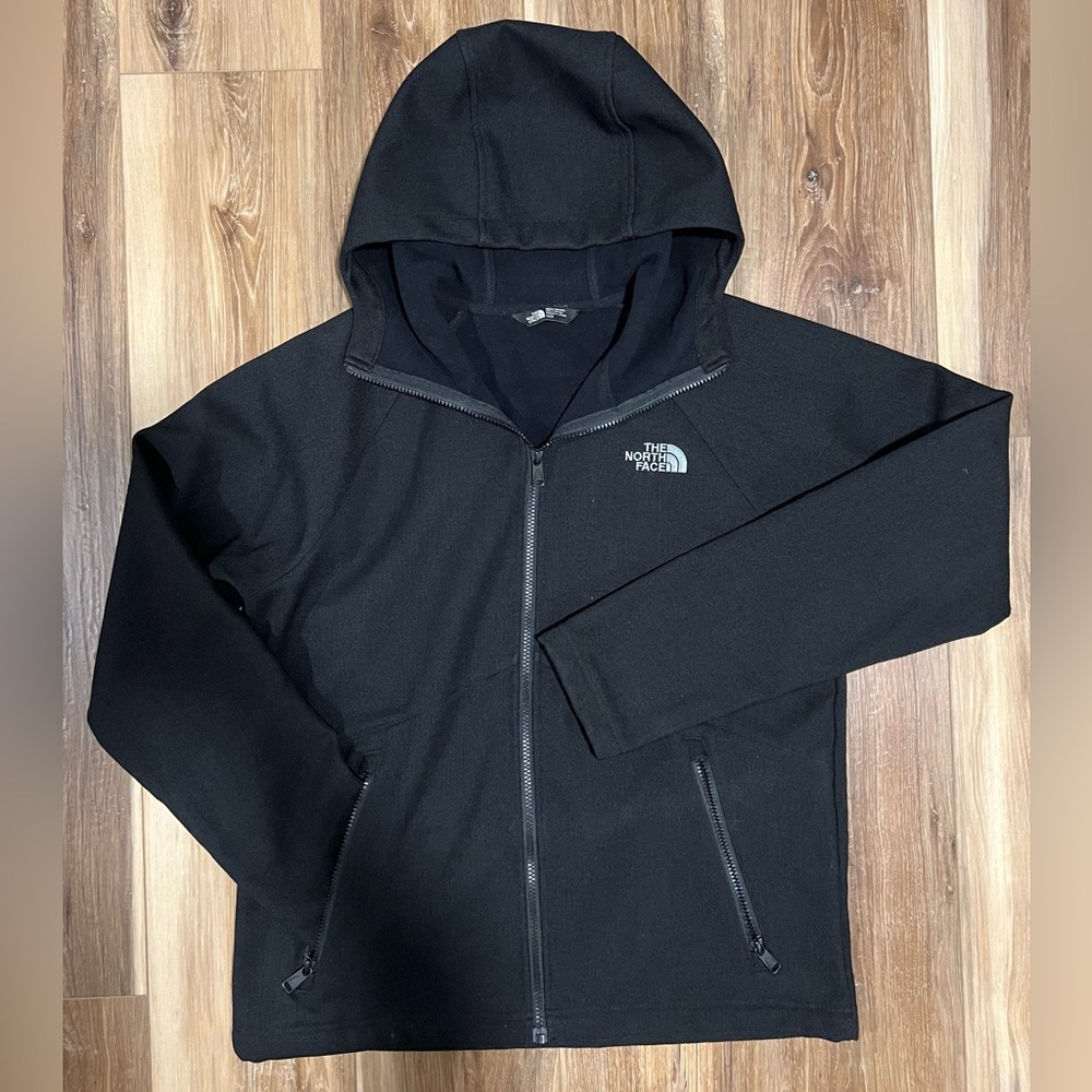 (The North Face) Hooded Full-Zip Sweater, Black – Medium